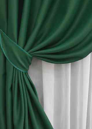 Комплект готовых штор VR-Textil Блекаут Bagema Rvs № 1475ш Зеленый 150х270 см 2 шт (33-0342) Киев