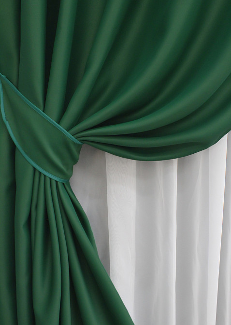 Комплект готовых штор VR-Textil Блекаут Bagema Rvs № 1475ш Зеленый 150х270 см 2 шт (33-0342) Киев - изображение 5