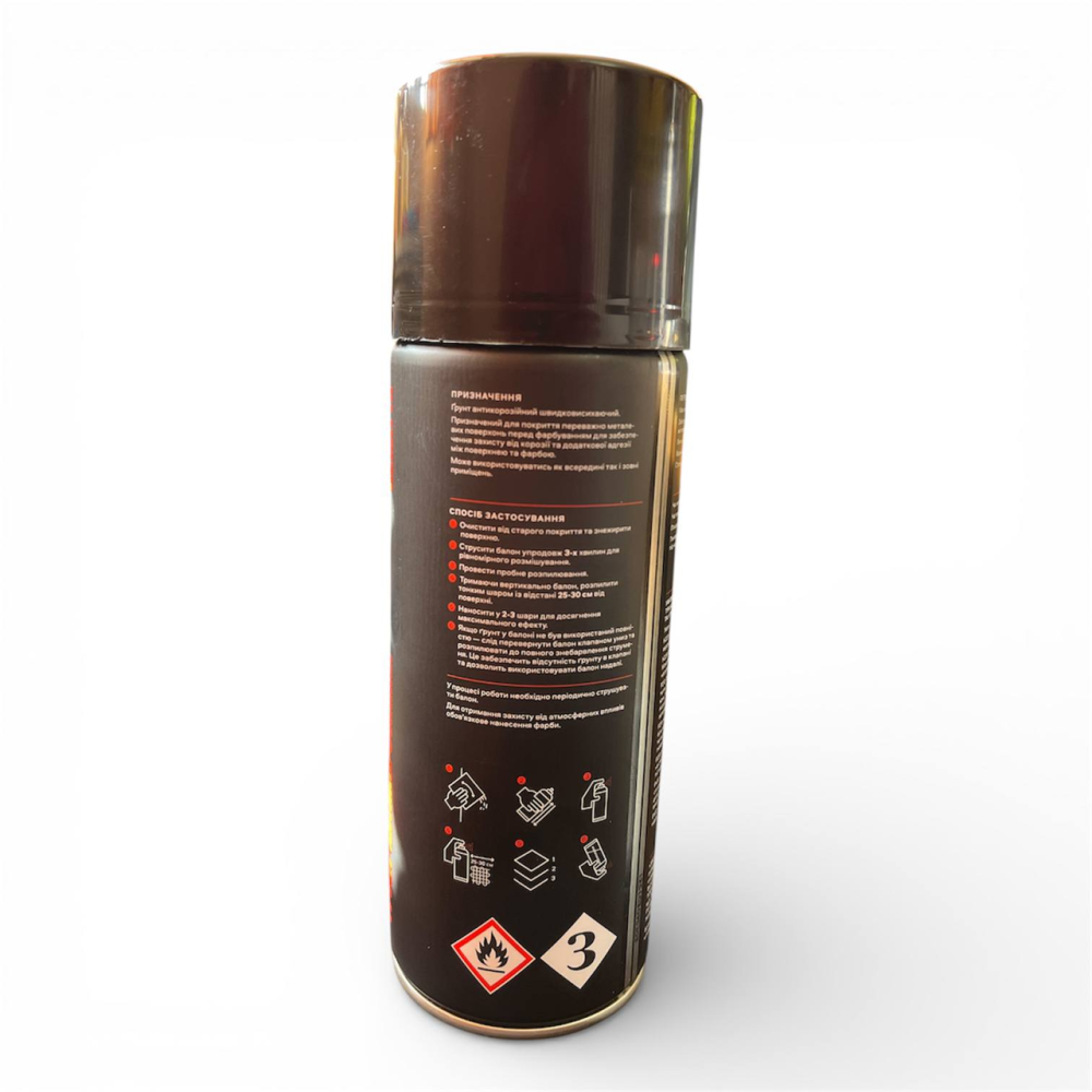 Грунт антикоррозийный быстросохнущий MITKA черный матовый аэрозоль 400 мл (MII703) Киев - изображение 3
