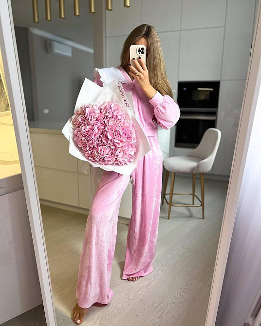 Женский плюшевый костюм двойка: кофта с воротником и штаны велюр Одесса - изображение 3