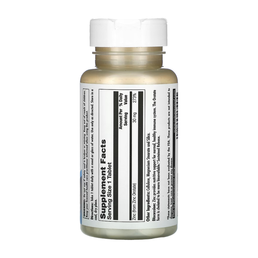 Zinc 30 Orotate Sustained Release - 90 tabs Луцк - изображение 2