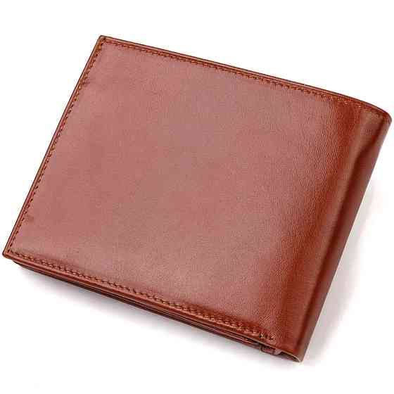 Надійний горизонтальний чоловічий гаманець середнього розміру з натуральної гладкої шкіри CANPELLINI 21862 Коричневий Київ