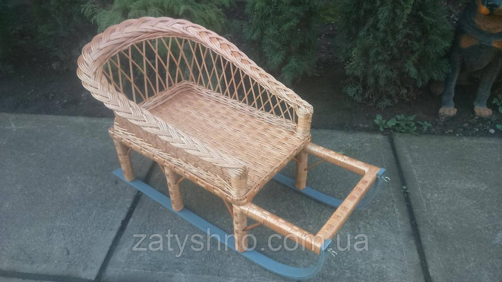 Санки плетеные детские со спинкой Киев - изображение 1