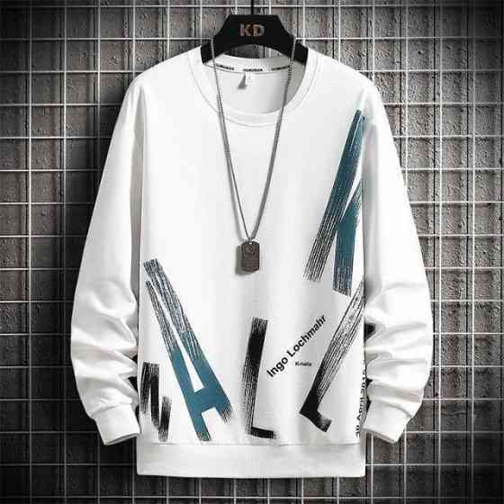 Світшот білий чоловічий з принтом 2711524668 розмір 46 Дніпро