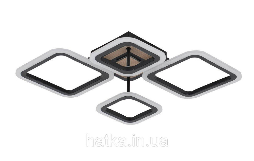 Люстра потолочная светодиодная VALESO 3307/2+2 черный + дерево 72W диммируемая Киев - изображение 1