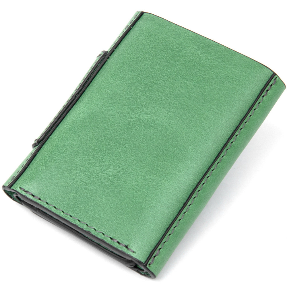 Матове портмоне GRANDE PELLE 11458 Зелений Київ - фото 6