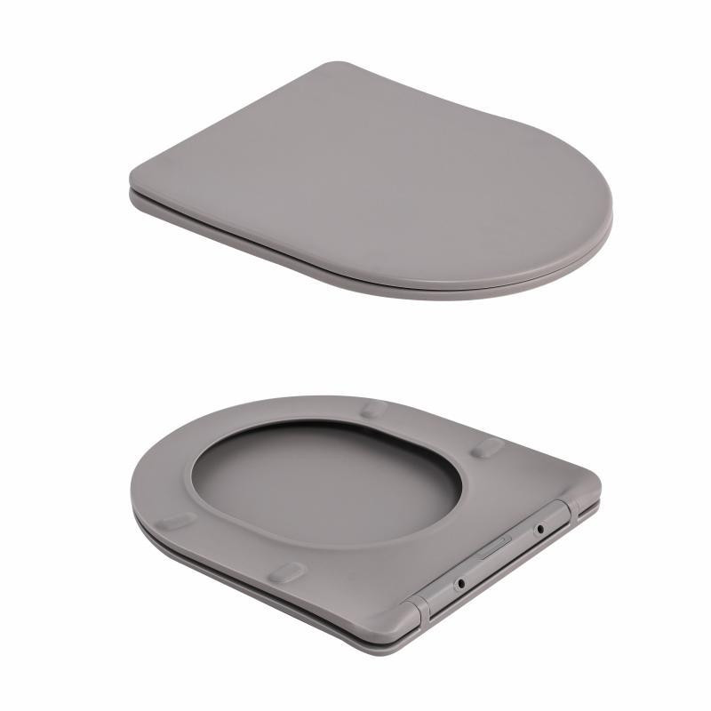 Унітаз підвісний Qtap Robin Ultra Quiet 520×365×340 мм, Stone grey, із сидінням Slim Duroplast/Soft-close/Quick Release Київ - фото 8