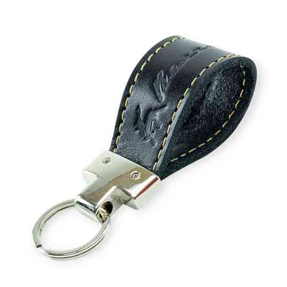 Брелок volga шкіряний тиснений чорний, прострочений, метал. затискач Мукачево