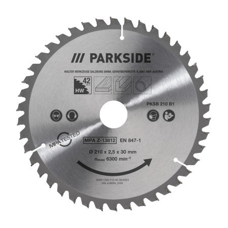Полотно для дискової пили Parkside PKSB 210 B1 з 42 зубцями (210х2,5х30 мм) Німеччина Полтава - фото 1