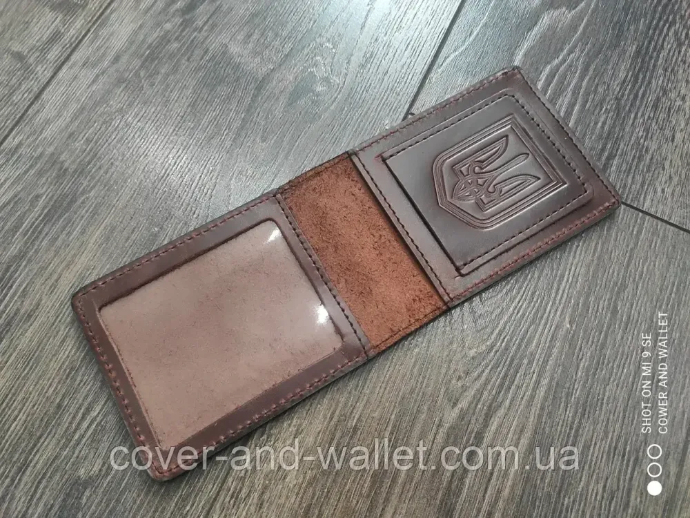 Шкіряна обкладинка вітеран МВД із кишенею для карток Київ - фото 4