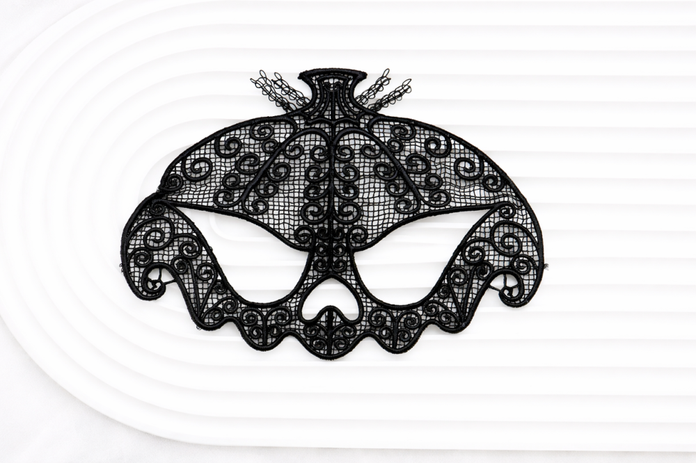 Карнавальная кружевная маска Nocturna Crown one size черный Киев - изображение 1