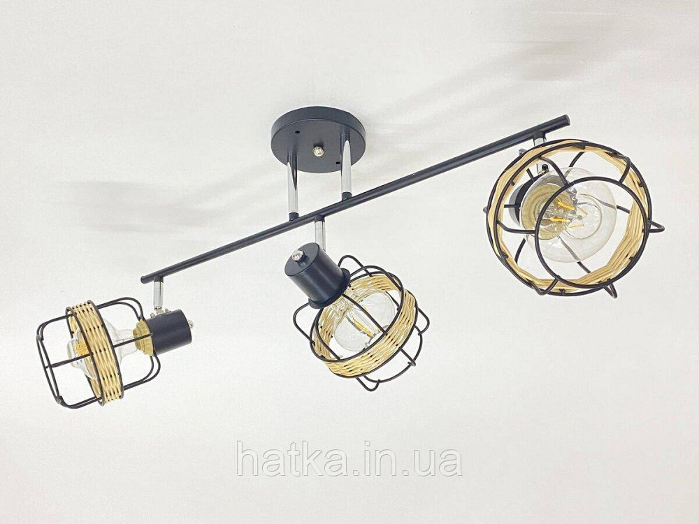 Потолочная люстра на 3 плафона 91180K/3 черный+хром Киев - изображение 1