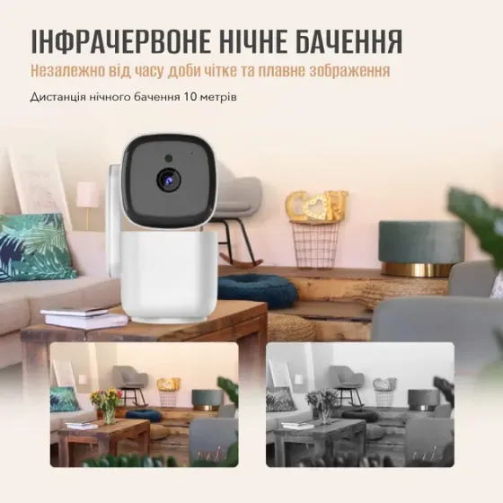 Умная WiFi IP камера для дома видеонаблюдения Noxon Smart Camera 360 охрана для вашего дома и квартиры без слепых зон с двухсторонней связью Коломыя