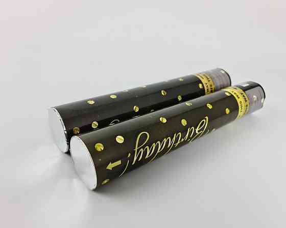 Хлопушка пневматическая Золотое на черном, длина 30 см 4830-14 (1 пачка) Харьков