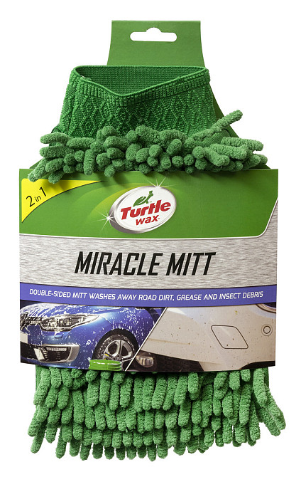 TURTLE WAX X163 — Синельна двостороння рукавиця для миття кузова 200х160 мм | Рукавиця для видалення комах, смоли та складних забр Ковель - фото 1