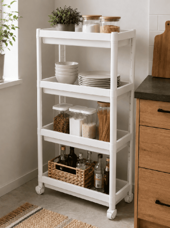 Этажерка 4-х ярусная Violet House 6014 Long Shelf WHITE 54х18х91 см (7040715) Киев
