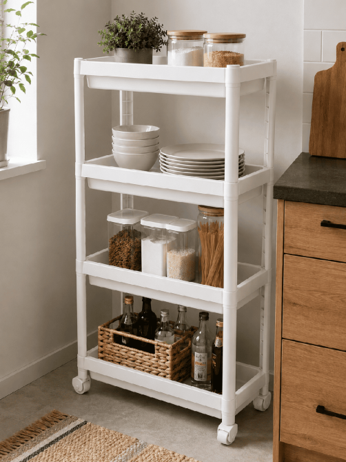 Етажерка 4-х ярусна Violet House 6014 Long Shelf WHITE 54х18х91 см (7040715) Київ - фото 5