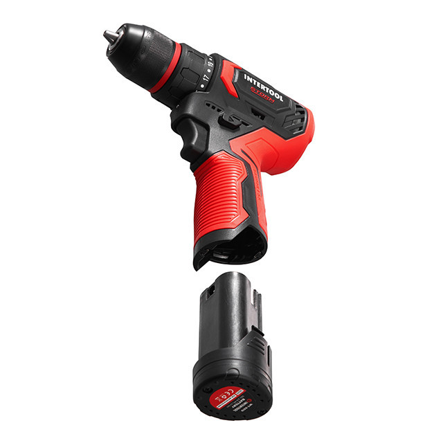 Дриль-шурупокрут акумуляторний, безщітковий двигун, 12 В, 50 Nm, 0-500/0-1900 об/хв, патрон 0,8-10 мм, 2x2,0 Аг INTERTOOL WT-0322 Киев - изображение 7