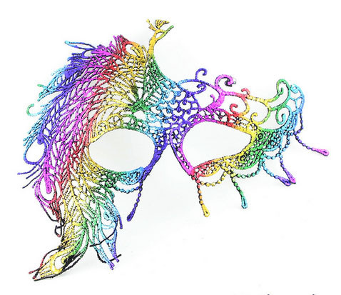 Маска для женщины карнавальная цветная Павлин Киев - изображение 1