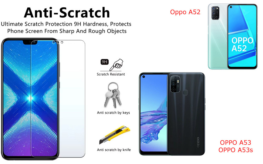 Защитное стекло NeoGlass для Oppo A52, OPPO A53, OPPO A53s – ультрапрозрачное и устойчивое Киев - изображение 1