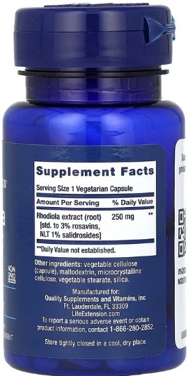 Єкстракт родіоли Life Extension Rhodiola Extract 250mg - 60 veg caps Киев - изображение 2