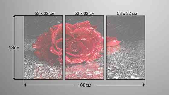 Модульна картина Квіти Троянда Аrt-85_3А Київ