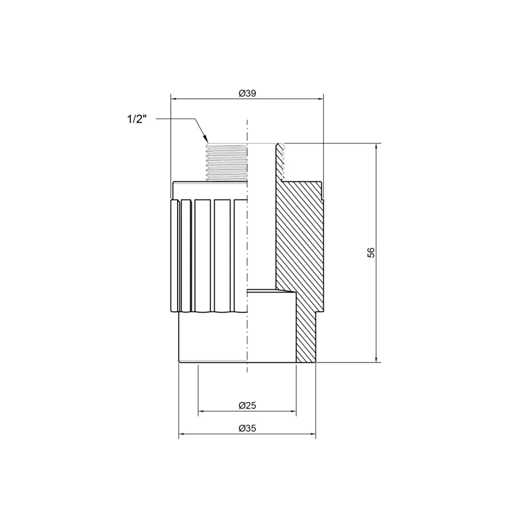 Муфта PPR Thermo Alliance 25х1/2" НР Київ - фото 2