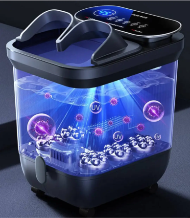 Массажная ванна для ног AUX-50 с подогревом воды + роликовый массаж Черный Винница