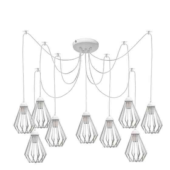 Подвесная люстра под старину паук белая 9 ламп Silvia NL 05371-9 W Одесса