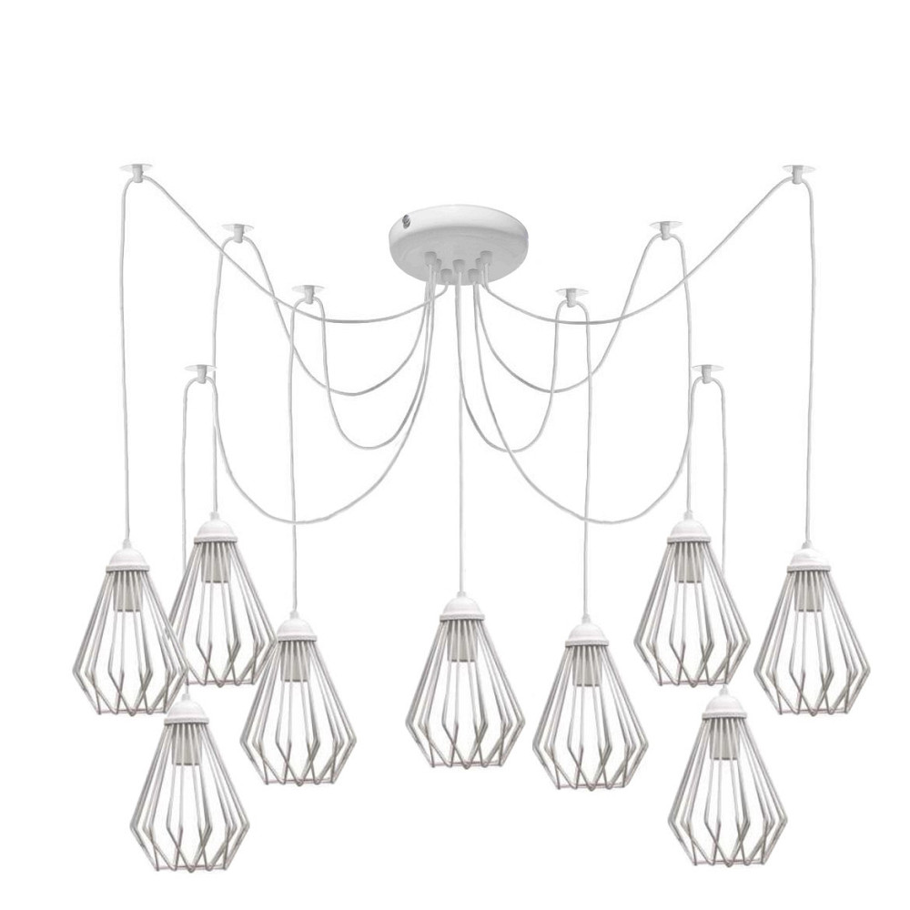 Подвесная люстра под старину паук белая 9 ламп Silvia NL 05371-9 W Одесса - изображение 1