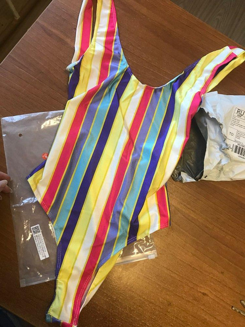 Купальник суцільний у смужку без підкладки та поролона XL різнобарвний Київ - фото 8