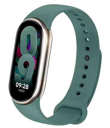 Ремешок для Xiaomi Mi Band 8 и Mi Band 9 силиконовый сменный браслет для фитнес трекера Xiaomi Mi Band (зеленый) Николаев