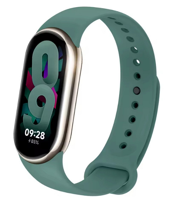 Ремешок для Xiaomi Mi Band 8 и Mi Band 9 силиконовый сменный браслет для фитнес трекера Xiaomi Mi Band (зеленый) Николаев - изображение 1