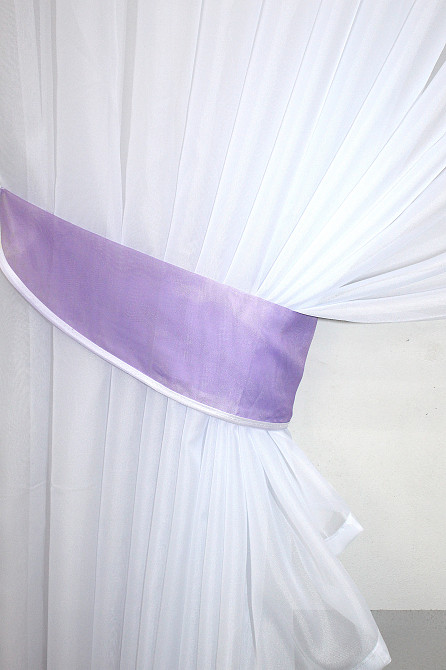 Кухонний комплект VR-Textil № 062к шторка з ламбрекеном бузковий з білим 150х170 см (50-326) Киев - изображение 3