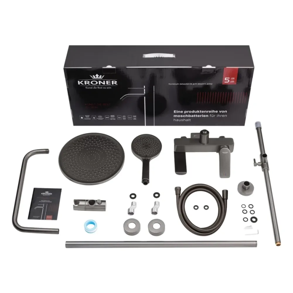 Душова система для ванни Kroner KRP Graz - GRP063 графіт Київ - фото 9