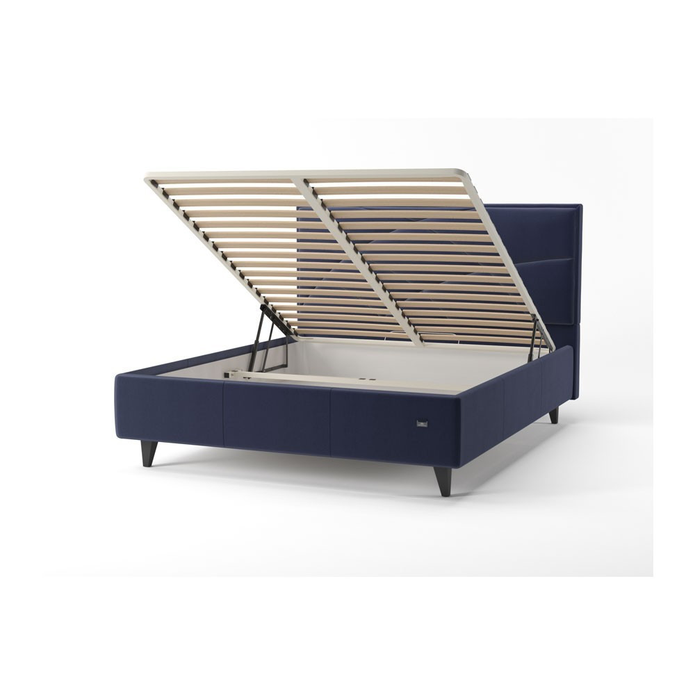 Ліжко NettaDesign Comfort з нішею для білизни на ніжках 180x190 синій Київ - фото 2