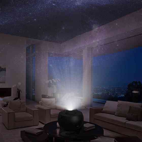 Проектор звездного неба с вращением на 360°, 13 картриджей, от USB, Черный / Ночник звездное небо Киев