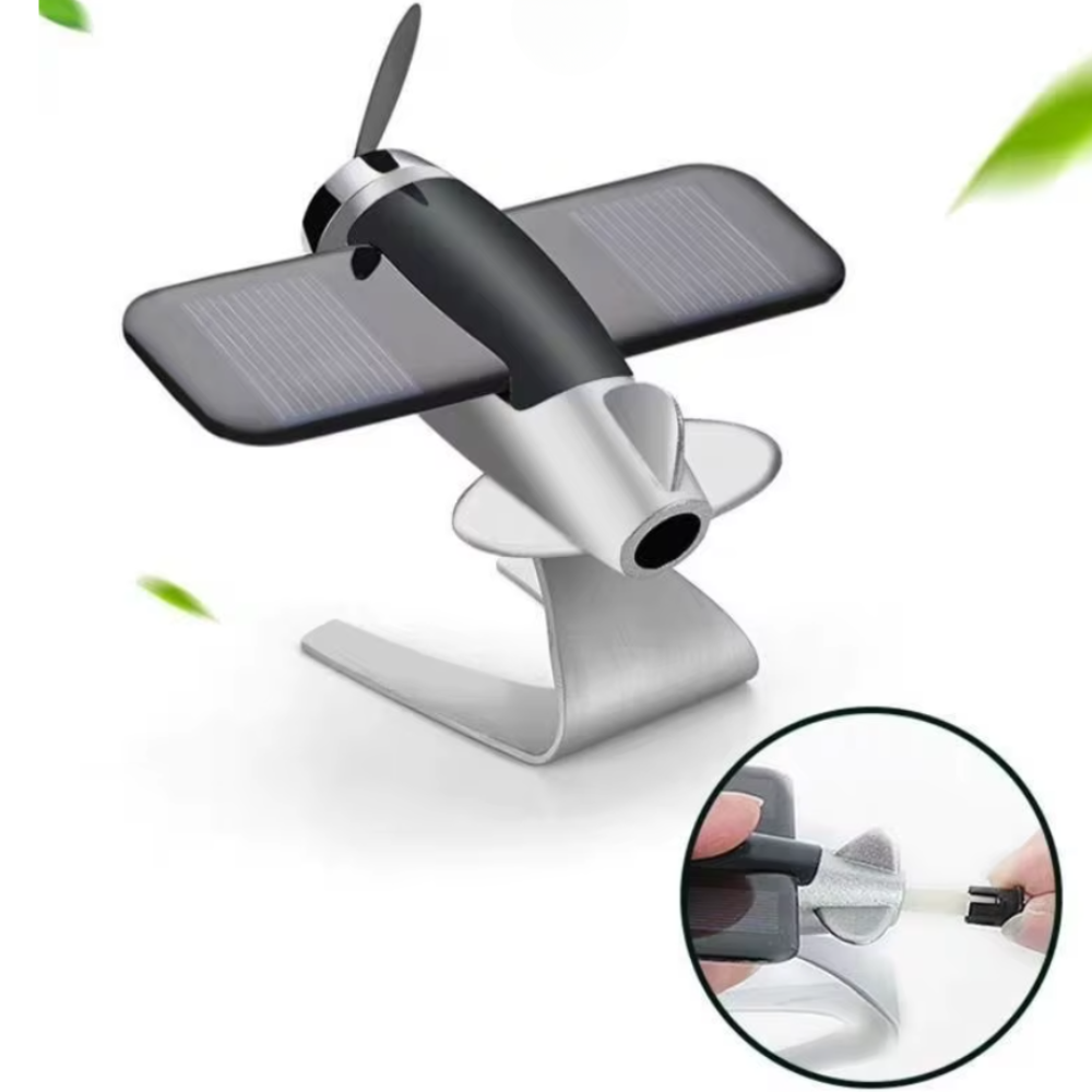 Ароматизатор у машину багаторазовий дифузор «Літак» на сонячній батареї, освіжувач колір сріблястий Кам'янець-Подільський - фото 3