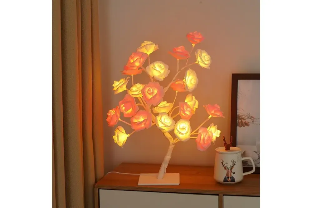 Цветная Настольная светодиодная лампа / Дерево Роза / Декоративная настольная лампа для дома Коломия - фото 3
