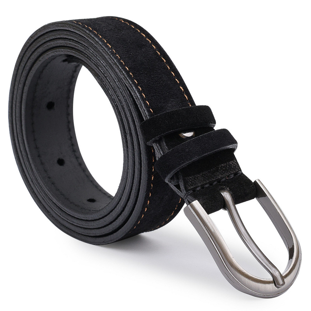 Замшевый ремень для женщин Vintage 20799 Черный Киев - изображение 2