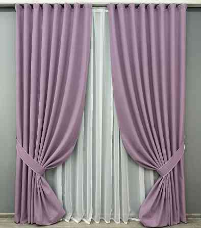 Комплект готових штор VR-Textil Блекаут двосторонній ASHEN NIGHT № 1844ш Бузковий 150х290 см 2 шт (33-0882) Київ