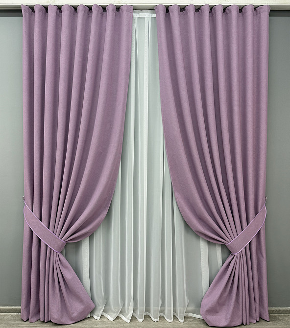 Комплект готових штор VR-Textil Блекаут двосторонній ASHEN NIGHT № 1844ш Бузковий 150х290 см 2 шт (33-0882) Київ - фото 2