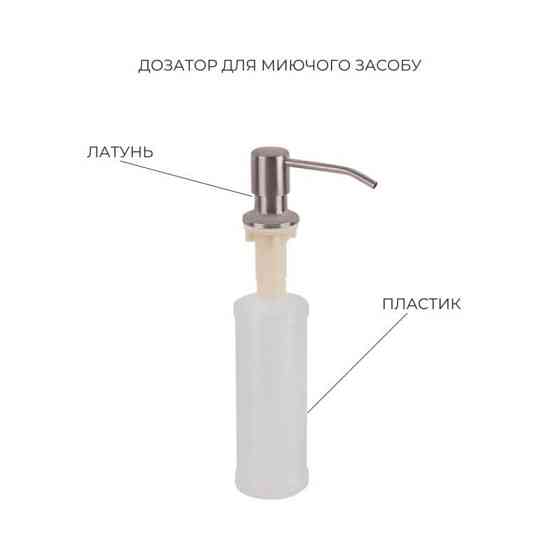 Мийка для кухні інтегрована Lidz Decor Honeycomb 2,5/0,5 мм з кошиком та дозатором в наборі Київ