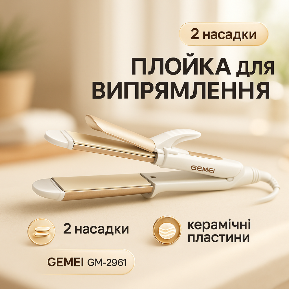 Выпрямитель утюжок щипцы GEMEI, Утюжок для выравнивания прически Гофре плойка для волос RL-85 Львов - изображение 18