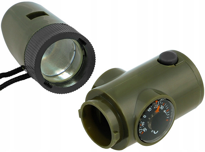 Багатофункціональний Рятувальний свисток 6в1 з мотузкою Mil-Tec від Sturm (16328401) Olive Нововолинськ - фото 5