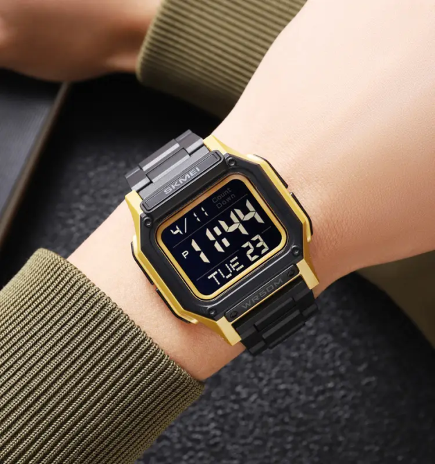 Годинник чоловічий спортивний наручний Skmei 2264 Чорний із золотистим Вінниця - фото 7