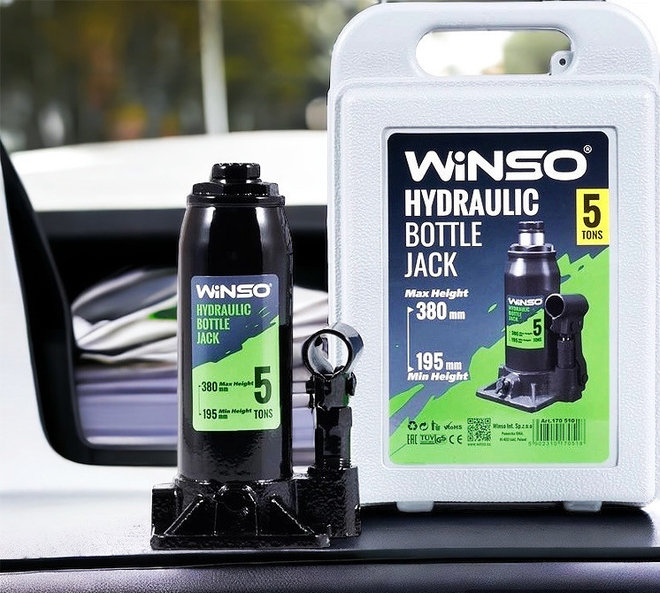 Домкрат гидравлический бутылочный Winso 5 т 195-380 мм Киев - изображение 1