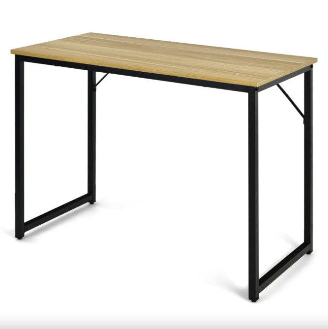 Письмовий стіл Costway Homart із сталевим каркасом натуральний Київ - фото 1