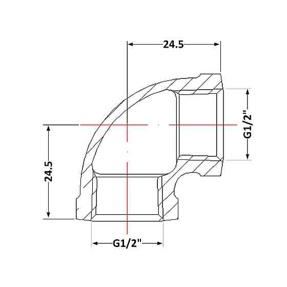 Угол чугунный 1/2