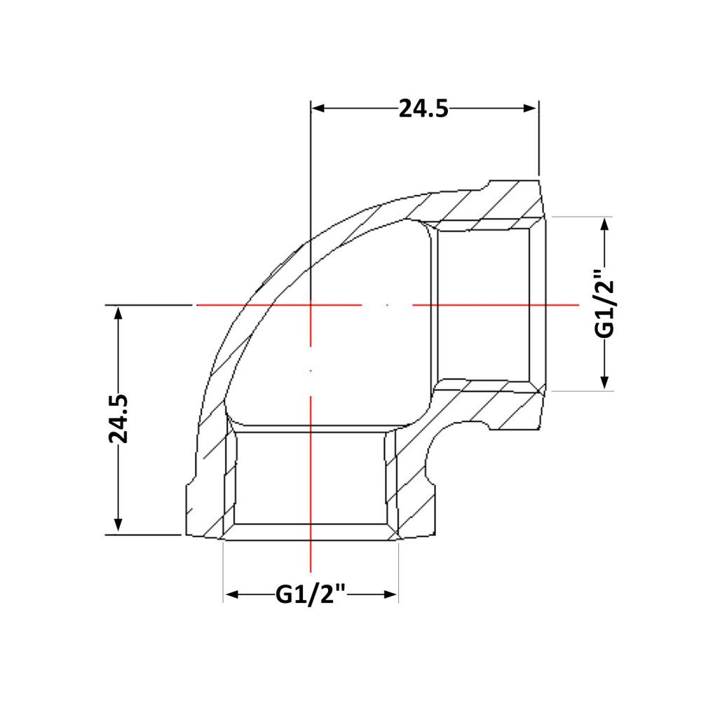 Угол чугунный 1/2
